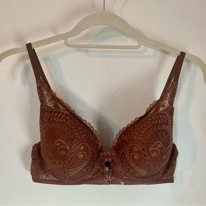 aerie Realpower plunge push-up bra 36B rich brown